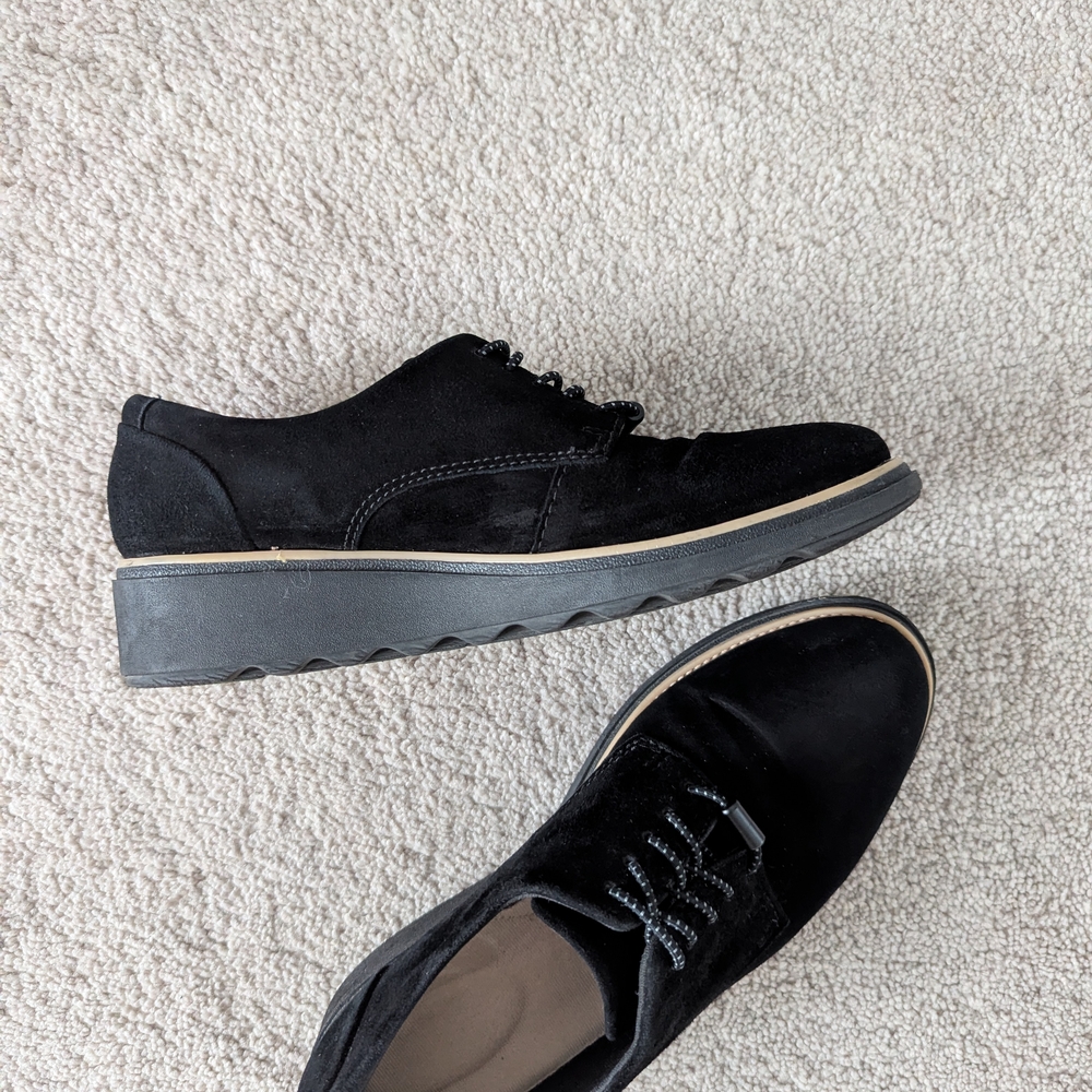 Almond Toe Black Suede Shoes